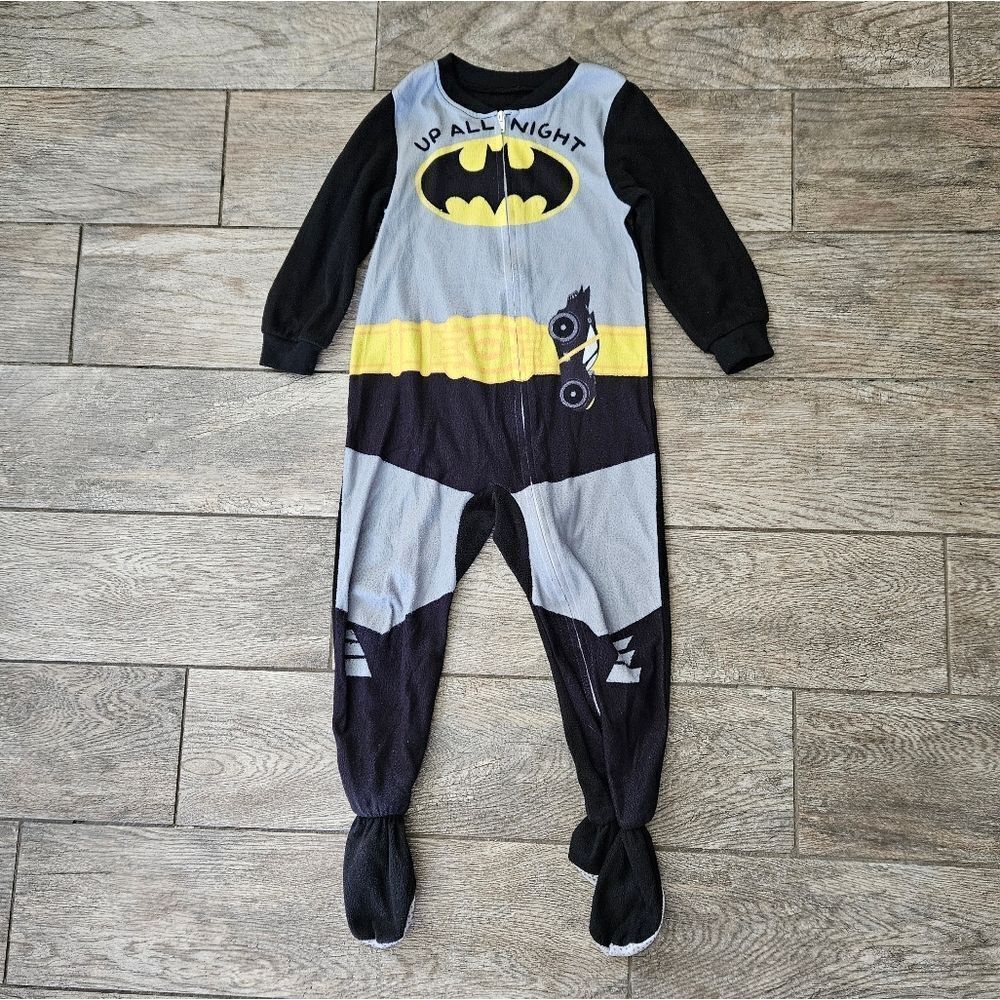 DC Comics Batman Kids One Piece Pajama Black and Gray